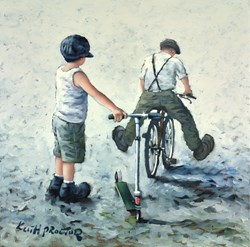 Young At Heart by Keith Proctor - Original Painting on Stretched Canvas sized 24x24 inches. Available from Whitewall Galleries